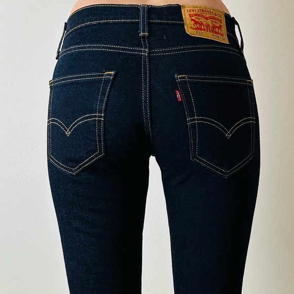 Vintage Levi’s 512 skinny dark blue 5 pocket stretchy women’s cotton denim jeans - Picture 3 of 7